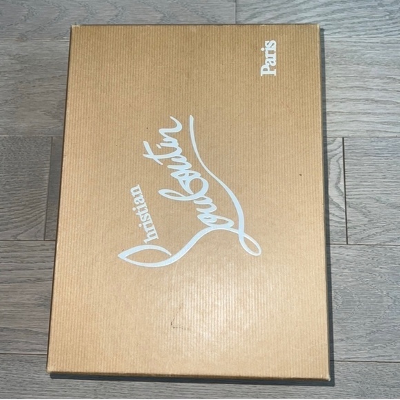 CHRISTIAN Louboutin peep toe very price 120nude heels - Picture 10 of 10